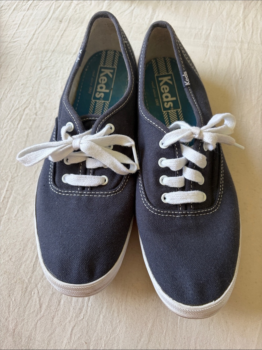 Keds Navy Canvas Sneakers with White Laces